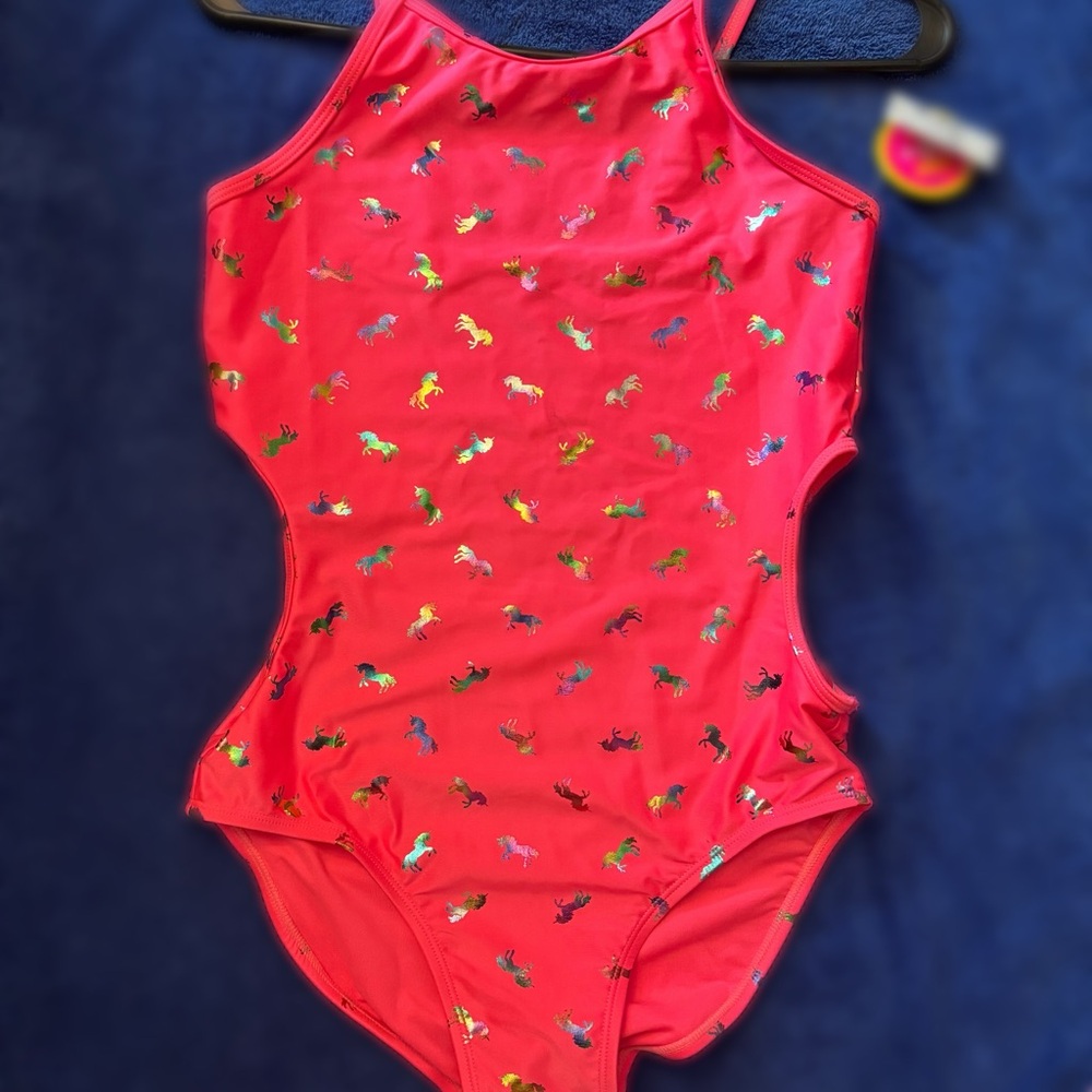 The Children's Place Red Unicorn One Piece Swimsuit
